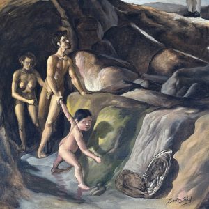 Almost There narrative oil landscape painting reproduction, high-contrast archival canvas art by Carlos Suarez.