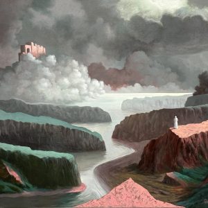 Azimuth Atmospheric, moody, landscape, fine art print, vibrant canvas studio reproduction by painter Carlos Suarez.